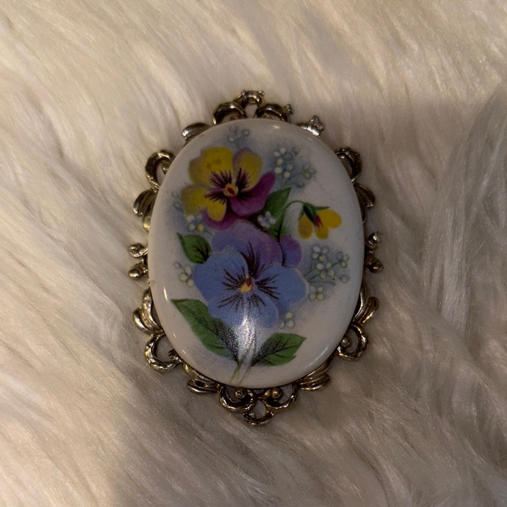 Floral Enamel Bracelet with Gold Accents